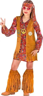 Produktbild von Hippie Kostüm Kinder 4-tlg 128