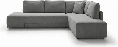 Produktbild von KAWOLA Schlafsofa SADIRA Ecksofa Cord grau Recamiere rechts