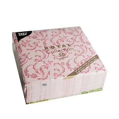 Produktbild von Servietten "ROYAL Collection" 1/4-Falz 40 cm x 40 cm bordeaux "Damascato"