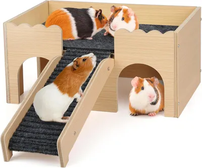 Produktbild von Meerschweinchen Versteck 40 x 30 x 25 cm, grau, Treppen, Matten, für Haustiere