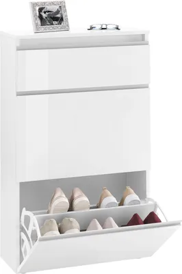 Obrázek produktu pro Schuhschrank >Magione< in Weiß Hochglanz - 60x108x26.5cm (BxHxT)