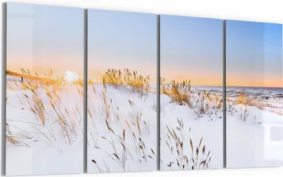 Produktbild von DEQORI Glasbild Echtglas 4x30x60 cm 'Schneelichter' Wandbilder XXL groß