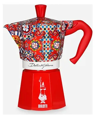 Produktbild von Bialetti Dolce&Gabbana Moka Express, Mokka-Kanne, Blau, Rot, Weiß, Aluminium, 6 Tassen, Thermoplast, 1 Stück(e)