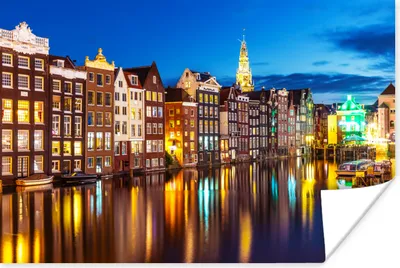 Produktbild von MuchoWow® Poster Licht - Reflexion - Amsterdam 60x40 cm - Schlafzimmerdekoration