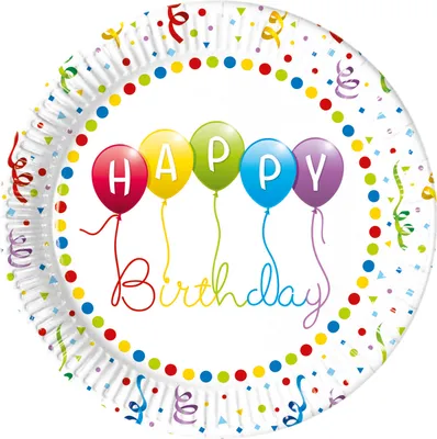 Zdjęcie produktu dla 8 Teller Happy Birthday Streamers
