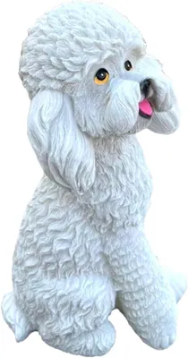 Productafbeelding van Hondenbeeld Tuindecoratie - Dierenfiguur Buiten - Tuin Verfraaien - Weerbestendig UV-bestendig - 13 x 12 x 23 cm - Wit