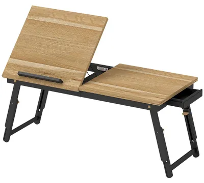 Zdjęcie produktu dla Regulowany stolik pod laptopa z szufladą, składany
