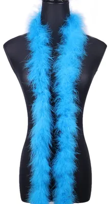 Image de Marabu-Federboa : Doux et moelleux. Idéal pour la création et la couture. Couleur : bleu. Longueur : 2 yards (183 cm). Poids : 20 g
