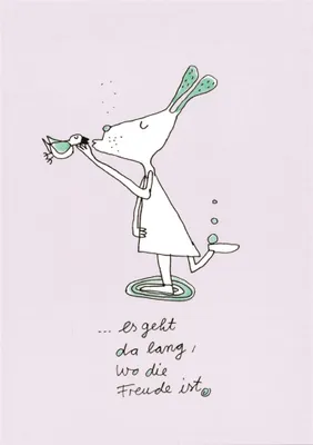 Produktbild von Postkarte Karindrawings "... es geht da lang, wo die Freude ist."