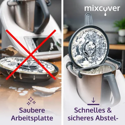 Produktbild von mixcover Deckelhalter und Abstreifhilfe kompatibel mit Vorwerk Thermomix TM7