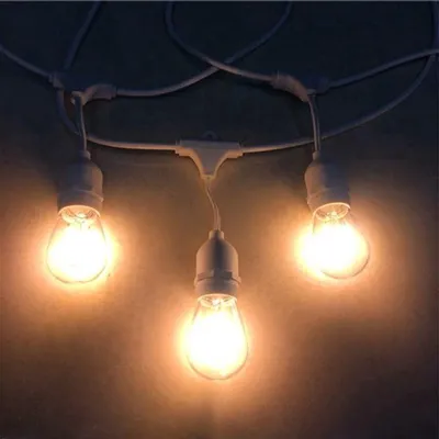 Imagen del producto de Guirnalda de luces LED para exteriores - 15 metros - 15 luces - Regulable - Cable blanco