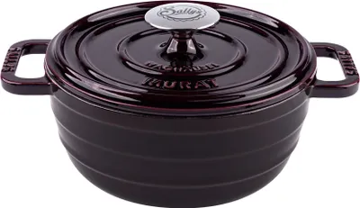 Produktbild von Sallys Gusseisentopf Medium - Plum Purple Majolika