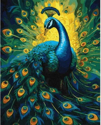 Produktbild von Malen nach Zahlen mit Rahmen Bilder zum Malen - Eleganter Pfau 40x50 cm