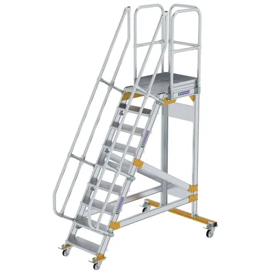 Produktbild von Günzburger Steigtechnik Plattformtreppe 60° fahrbar Stufenbreite 0,6 m 9 Stufen - 600709