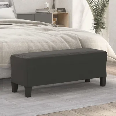 Zdjęcie produktu dla The Living Store Ławka ciemnoszara 100x35x41 cm tkanina z mikrofibry