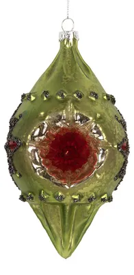 Produktbild von Clayre & Eef Weihnachtskugel 8x7x15 cm Grün Glas