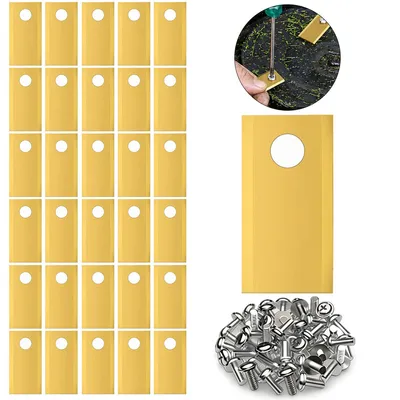 Produktbild von 30x Roboter Rasenmäher Klingen Ersatz, kompatibel mit Worx, LandXcape & Einhell, scharf Edelstahl Titan, rostfrei & wetterfest, inkl. Schrauben Set