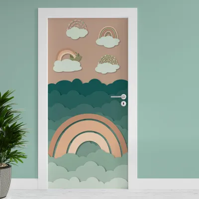 Produktbild von Türfolie "Regenbogen" 90x200cm Türposter Deko Aufkleber Folie Tapete TF04-11