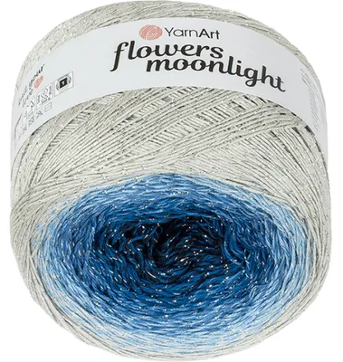 Produktbild von Garn „Flowers Moonlight“ – 260 g, 1000 m – Grau, Blau