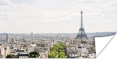 Produktbild von MuchoWow® Poster Skyline von Paris 160x80 cm - Foto Poster