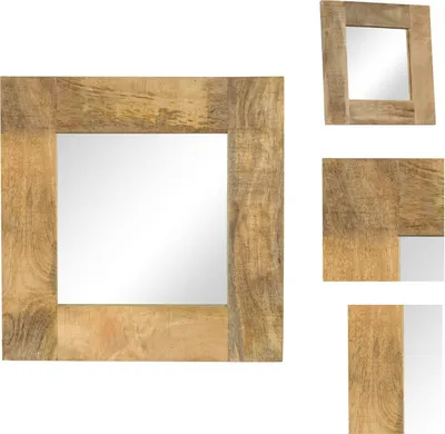 Image de vidaXL Miroir en bois de manguier massif 50 x 50 cm - miroir