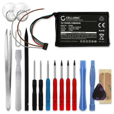 Image de CELLONIC 1x Batterie pour GPS / Navigation Compatible avec Garmin Edge 1000, Edge Explore 1000, 010-01161-00, DI44EJ18B60HK - (1200mAh, 3.7V) + kit d'outils 17pcs