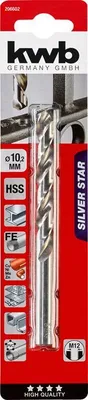 Produktbild von kwb 206602 HSS Metal twist drill bit 10.2 mm Total length 133 mm DIN 338 Cylinder shank 1 pc(s)