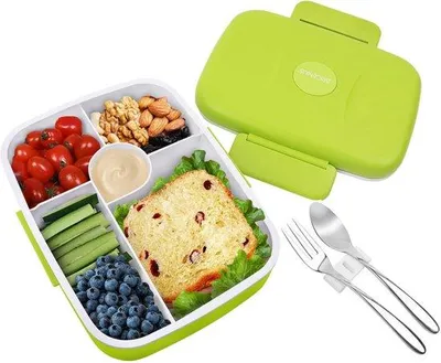 Obrázok produktu pre Detská obedová krabička Bento s 5 priehradkami, uzatvárateľná, na čerstvé jedlo