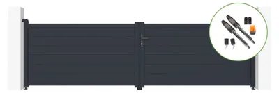Produktbild von Flügeltor elektrisch 4m EIGER H.115cm + Drehtorantrieb TANKER B700