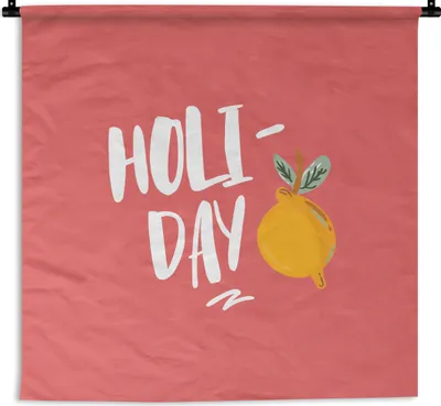 Produktbild von MuchoWow® Wandteppich Wandbehang Rosa - Sommer - Zitrone 150x150 cm Tapisserie Dekoration Wandtuch - Wohnaccessoires - Modernes