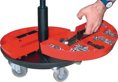 Immagine prodotto di Vassoio in plastica rosso in 2 pezzi adatto allo sgabello girevole