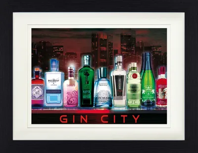 Obrázok produktu pre Obraz v rámčeku s elegantným paspartou | Obrazy na stenu | V rámčeku - Gin City (30 x 40 cm)