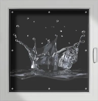 Produktbild von Wallario Lichtschutzbild, Dekorativer Sichtschutz Sonnenschutz 96 x 100 cm mit Motiv: Aufspritzendes Wasser - Verdunklung ohne Bohren