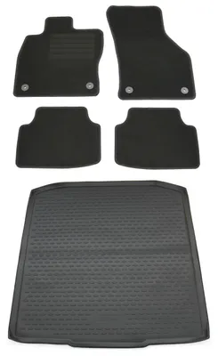 Gummi-Kofferraumwanne + Fußmatten Set für Skoda Octavia 3 5E, Bj. 5/2013-2019