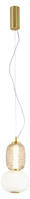 Imagen del producto de Lámpara colgante LED FANEUROPE TOTEM, color dorado, 18 W, 2000 lúmenes, 3000 K, 17 x 196,5 cm