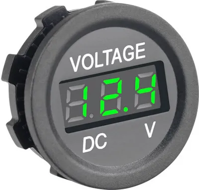 Produktbild von INF Fahrzeugmontiertes Voltmeter Schwarz+Grasfarbe