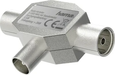 Immagine prodotto di Distributore Distributore d'antenna, spina coassiale, 2 accoppiamenti coassiali, metallo