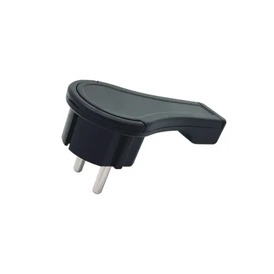 Produktbild von ARLI Schutzkontakt Winkelstecker schwarz – extra flach mit Bügel