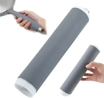 Produktbild von 2 Silikonguss-Griffe für Pfannen, hitzebeständig, Schutz für Küchenutensilien, leicht zu reinigen, mit Endabzieher