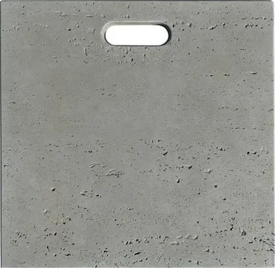 Produktbild von Beton Schirmständerplatte Travertin anthrazit mit Griff 50 cm x 50 cm x 5 cm