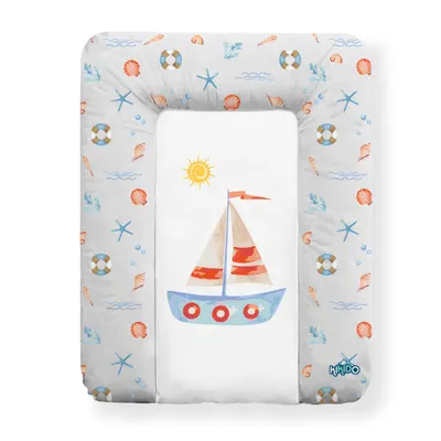 Produktbild von Kikido weiche Wickelauflage 50x70 cm - Baby Wickelunterlage - Wickeltischauflage Junge und Mädchen - Wasserdicht, abwaschbar und pflegeleicht - Boot