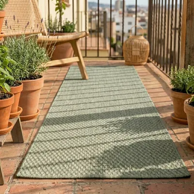 Produktbild von Volero - Balkonteppich - Costa Grün - 80x250 cm - Balkon, Garten / Terrasse - Modern