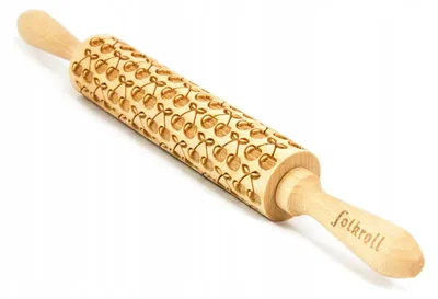 Obrázek produktu pro Folkroll Váleček na těsto s motivem třešní gravírovaný 37 cm