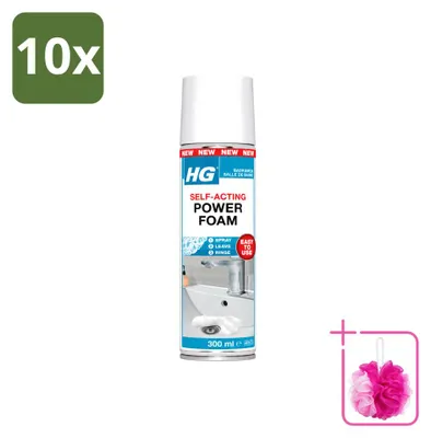 Produktbild von 10 x HG Power Foam Badreiniger – Selbstaktivierender Reiniger – 300 ml - Sparpackung - 10 Stücke