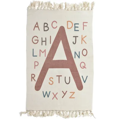 Zdjęcie produktu dla Dywan dziecięcy Literki, numerki, z frędzlami, 60 x 90 cm