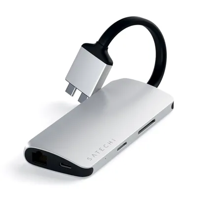 Obrázek produktu pro Satechi ST-TCDMMAS, USB 3.2 Gen 1 (3.1 Gen 1) Type-C, 60 W, Stříbrná, MicroSD (TransFlash), MicroSDHC, MicroSDXC, SD, USB 3.2 Gen 1 (3.1 Gen 1) Type-C, USB