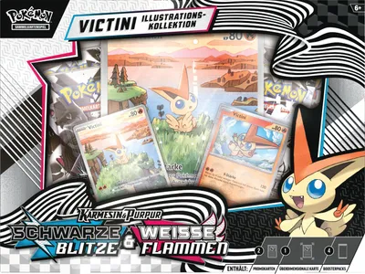 A product box for a Pokemon TCG collection, featuring Victini.