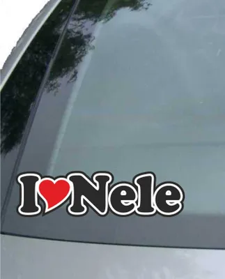 Produktbild von INDIGOS UG - Aufkleber / Autoaufkleber I Love Heart - Ich liebe mit Herz 15 cm - I LOVE Nele - Auto LKW Truck - Sticker mit Namen vom Mann Frau Kind
