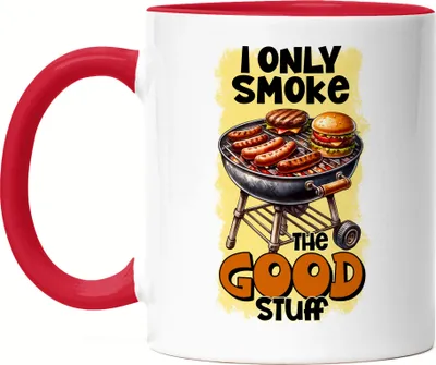 Produktbild von I Only Smoke The Good Stuff BBQ Grillen lustiges Grill Humor Tasse Rot