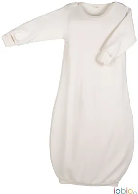 Produktbild von Popolini iobio Schlafhemd Schlupf-Schlafsack Ecru Weiß GOTS Jersey Baumwolle 100% kbA 50/56